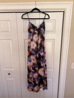 Topshop Purple, Pink & Blue Abstract Print Maxi Dress
